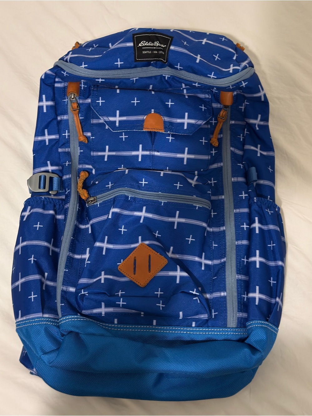 Eddie Bauer Bygone 30L Backpack blue with white crosses/ plus signs